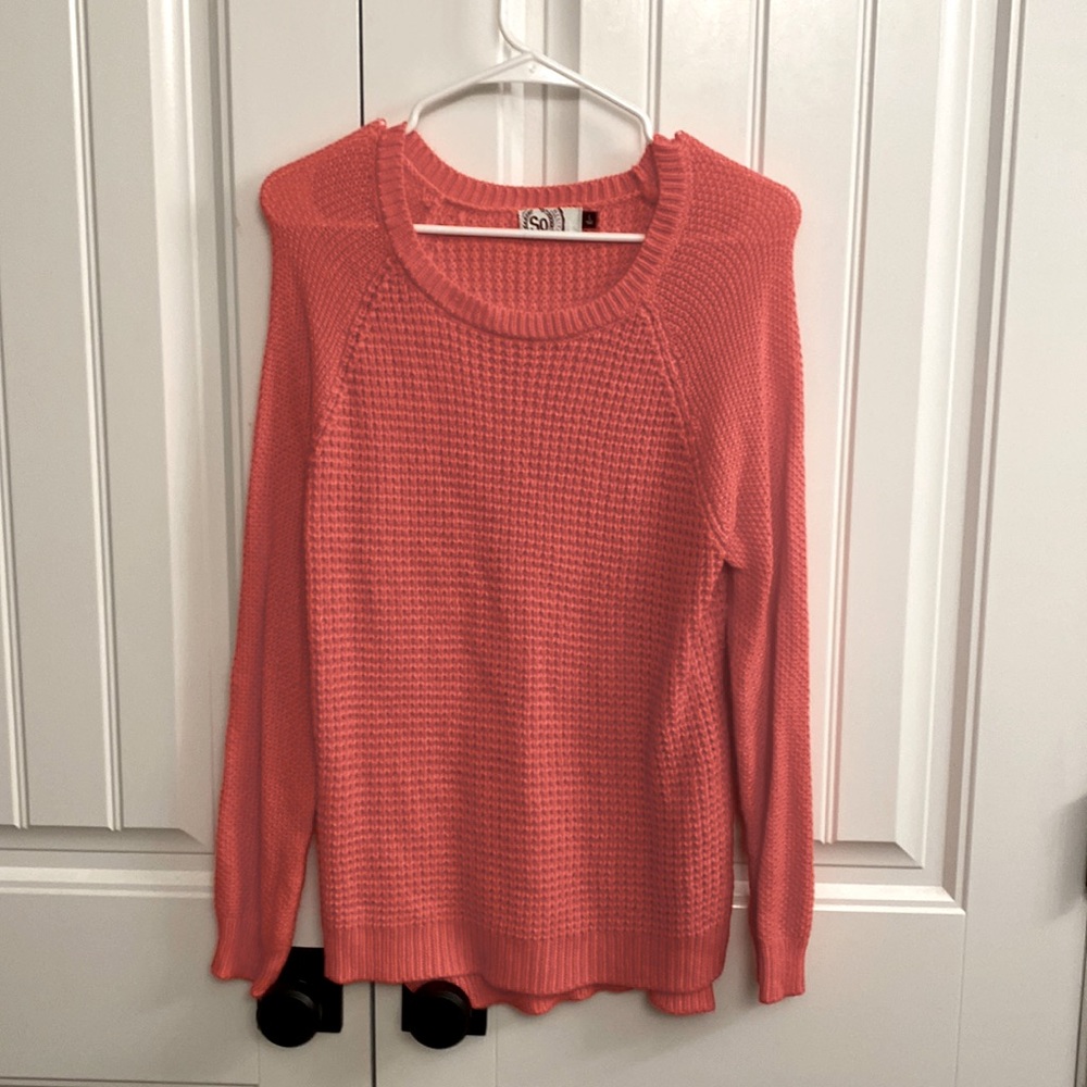 Juniors bright pink sweater SO size large